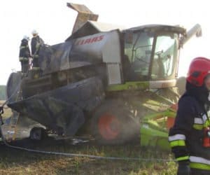 Wielkopolska: na polu spłonął kombajn!