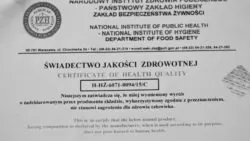 świadectwo jakości zdrowotnej opakowań