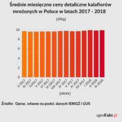 detaliczne ceny mrożonych kalafiorów 