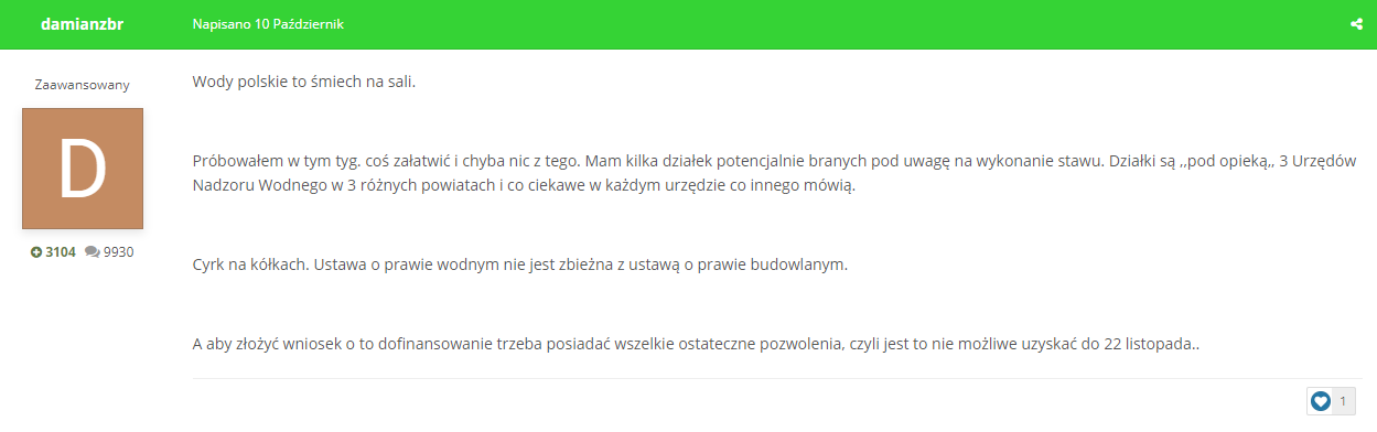 Dotacje na nawadnianie wypowiedź z forum AgroFoto