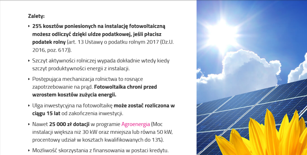 Aktualności rolnicze- Fotowoltaika dla rolnika