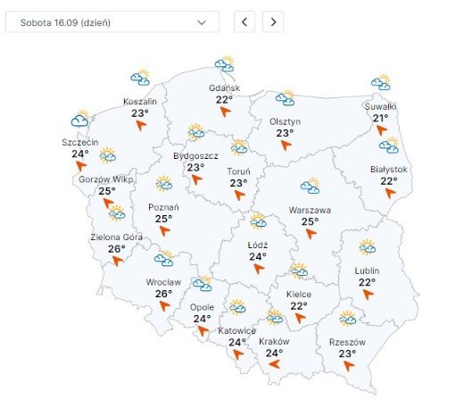 Pogoda na weekend sobota 16 września 2023