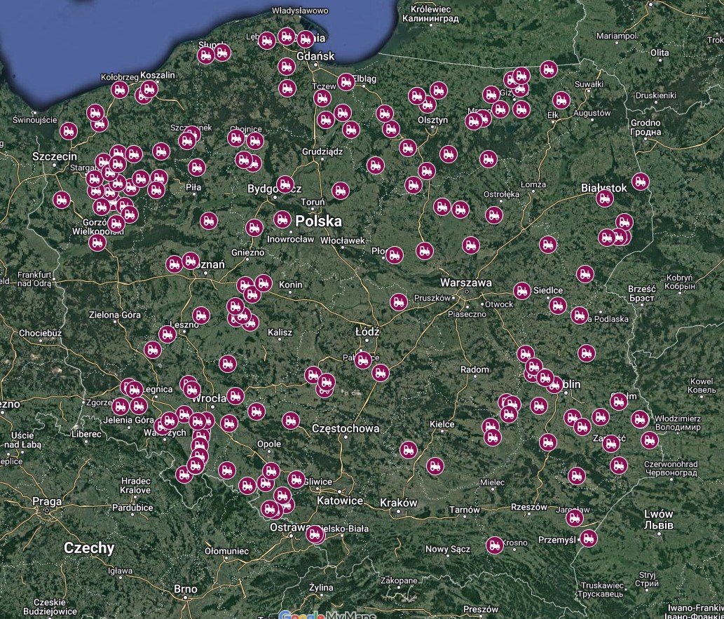 protest rolników 24.01.2024 mapa - strajk rolników mapa lokalizacji - mapa blokady dróg protest rolników 2024