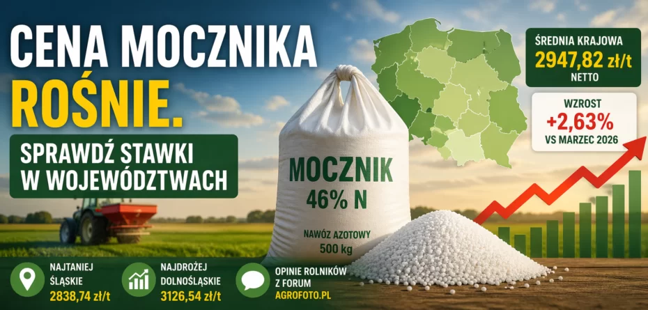 Cena mocznika rośnie. Sprawdź najnowsze stawki w&nbsp;województwach