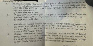 500 zł za wieniec i&nbsp;znicze. Rolnik pokazał wyrok po proteście