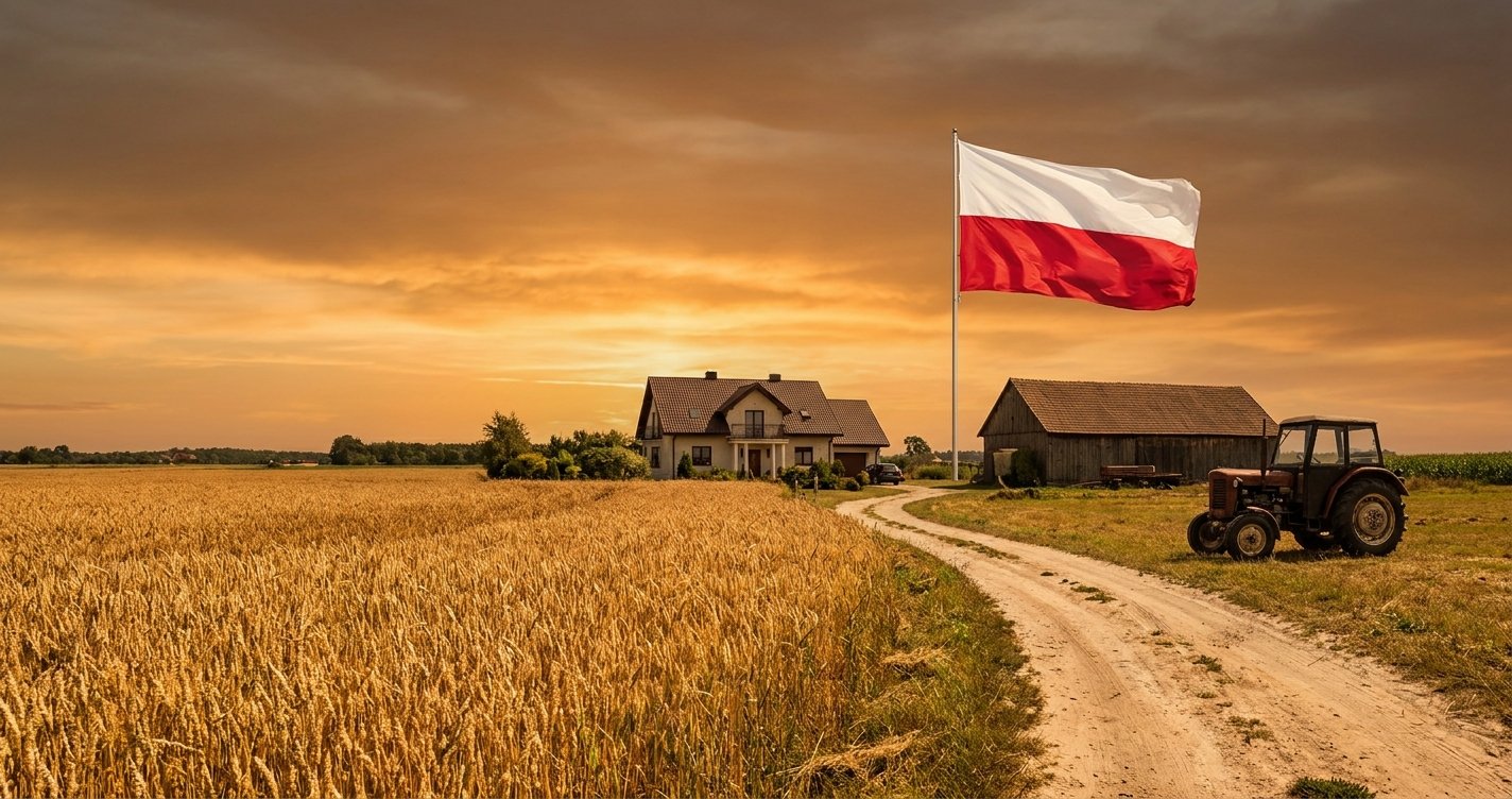 Święto Flagi na wsi. Na wielu wiejskich domach spotyka się wywieszone flagi