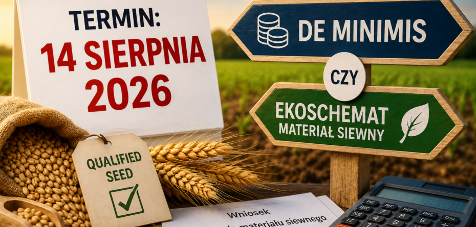 Dopłata do kwalifikowanego materiału siewnego 2026 – wybór między pomocą de minimis a ekoschematem Materiał Siewny